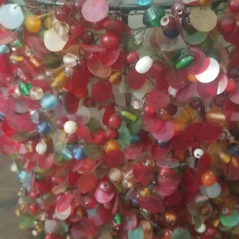 Beaded wall sconce, candle holder, multi color